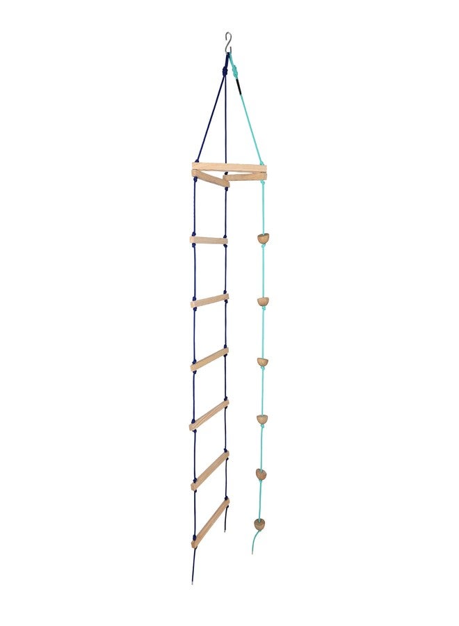 BOFFLE Rope Ladder| Climbing Stairs for Kids | Wooden Scales for Kids for Physical Activity | Indoor Outdoor Games for Kids 3 to 10 Years - Image 1